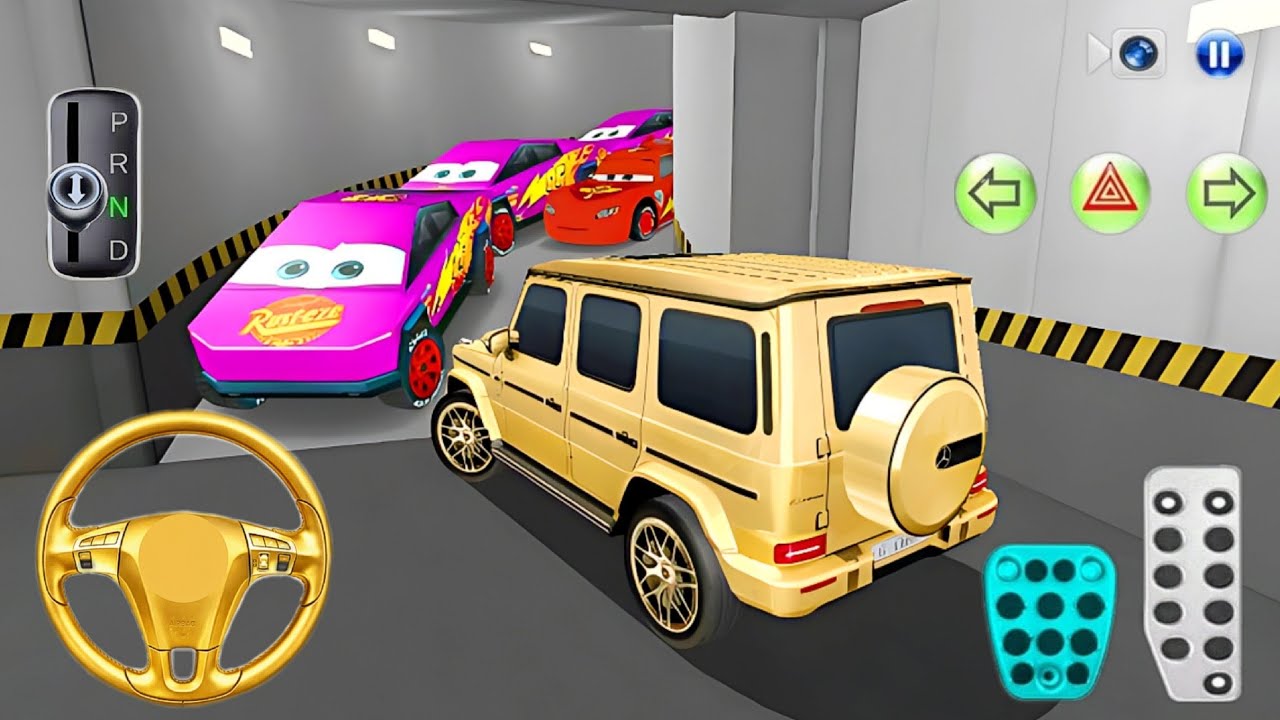 New Golden Mercedes car Stuck in Parking Garage - 3D Driving Class 2026 - Android iOS Gameplay