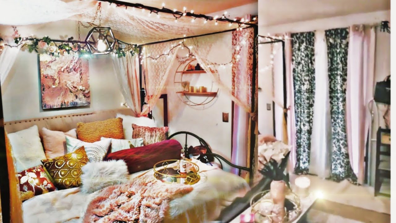 Modern colorful Hollywood Regency bedroom decor