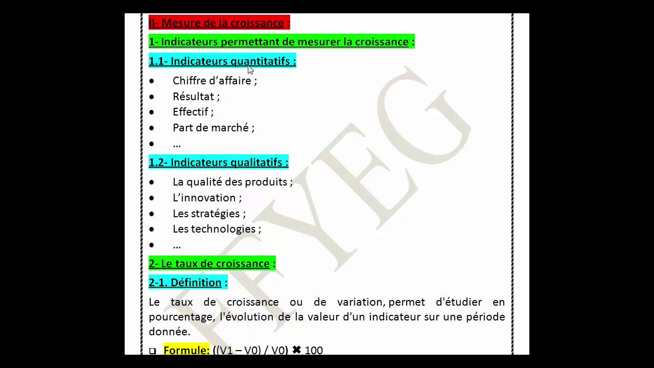EOAE - Chap 4: La croissance de l'entreprise - Partie 1/3