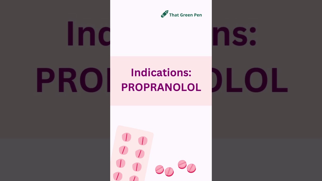 Propranolol indications | Pharmacy Education