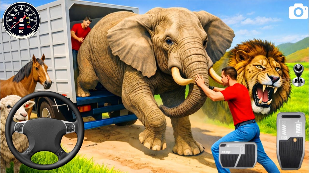 Вождение грузовика для перевозки животных в 3D 2025 - Симулятор погрузки животных в грузовик - Ге...