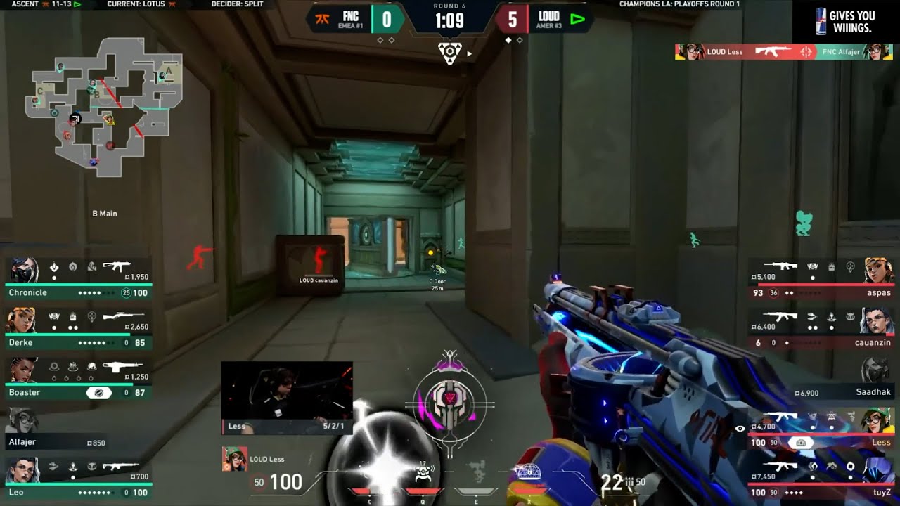 LOUD Less with the 4K against FNATIC | VALORANT Champions 2023