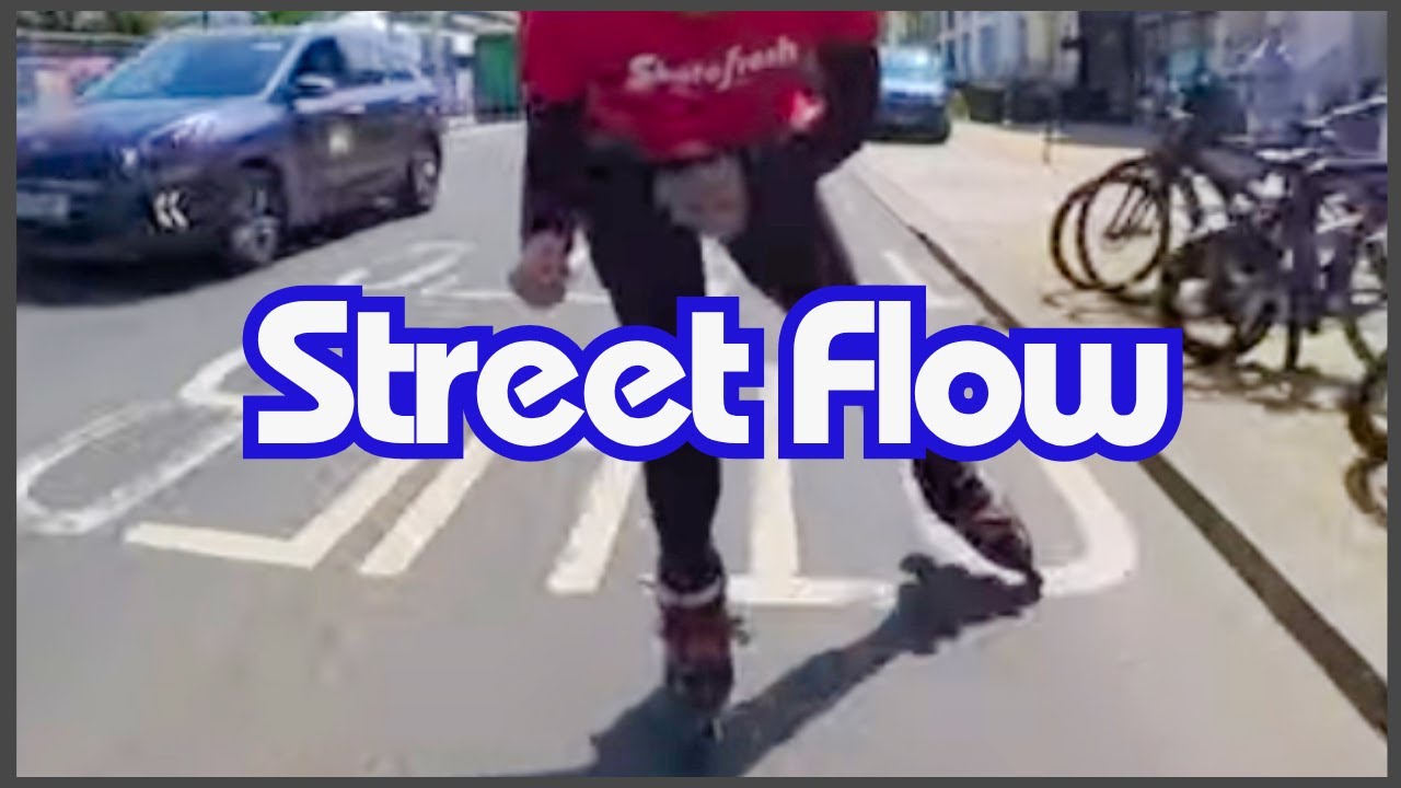 Urban rollerblading in Brighton with backwards inline skating, downhill stops, jumps & powerslides