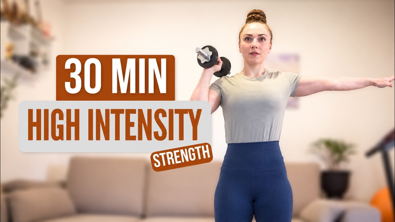 30 Minute FULL BODY HIIT Workout With Dumbbells At Home (Build Muscle Burn Fat)