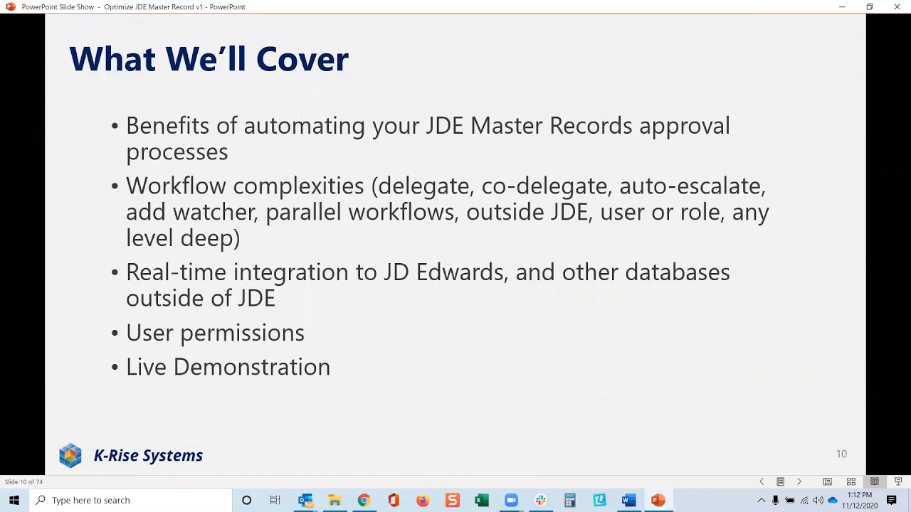 Optimize JDE Master Record: PO, Item, Vendor, AP Invoice, Customer, etc.