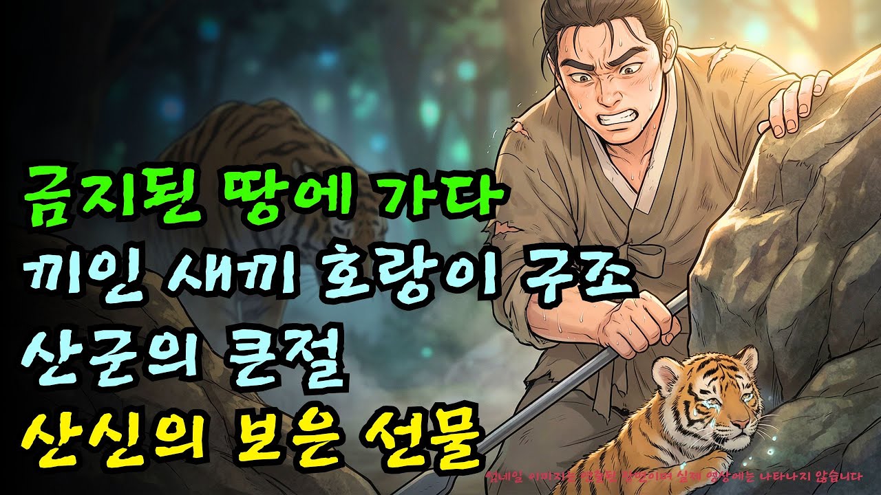 금지된 계곡에서 새끼 호랑이를 구해준 나무꾼, 거대 어미 범이 사람처럼 절을 하며 보은하다ㅣ옛날이야기 ㅣ민담 ㅣ오디오북ㅣ전설ㅣ설화 ㅣ야담