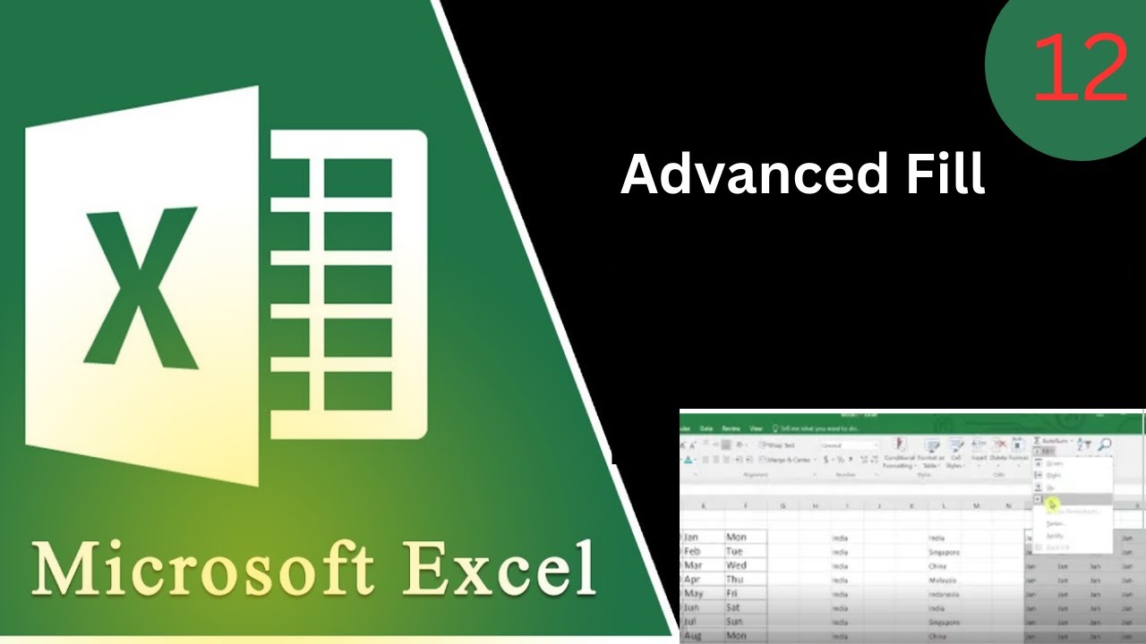 MS Excel Advanced Fill Features