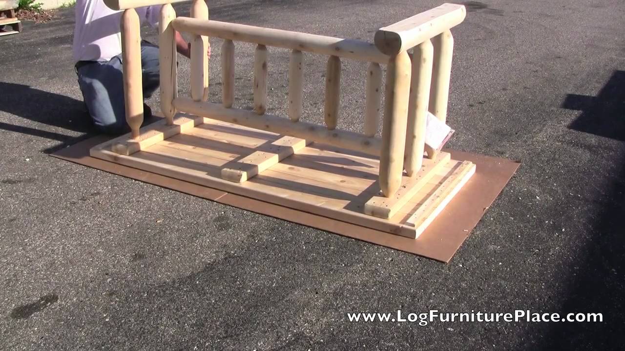 Rustic Natural Cedar Harvest Log Dining Table | Log Table Assembly