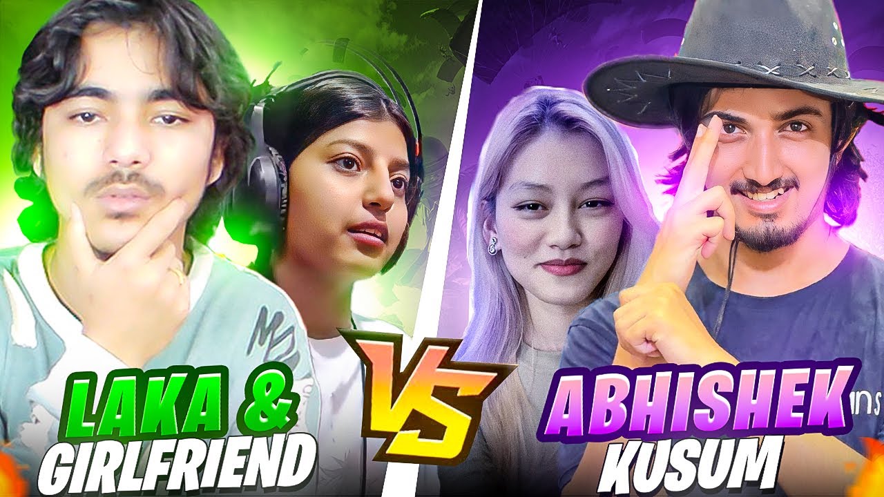 @-ABHISHEK_YT @KUSUMYT vs Laka Gamer & Girlfriend😱 2 vs 2 Custom Room🔥 Garena freefire