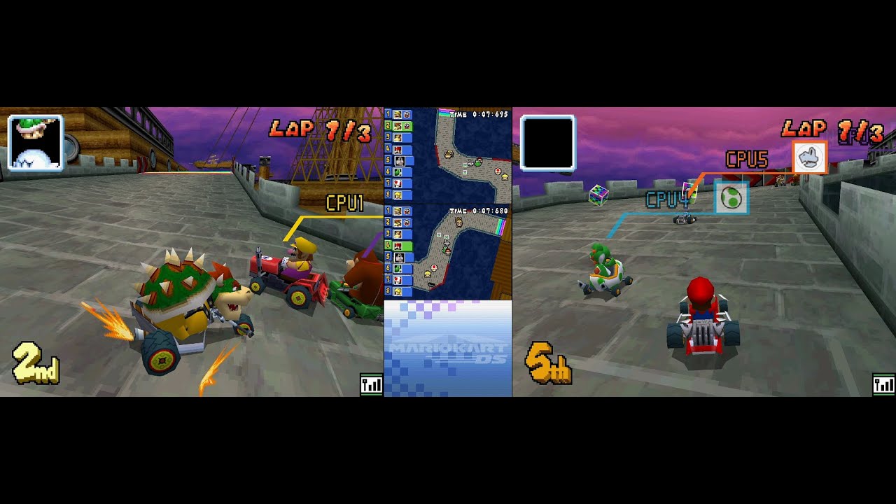Mario Kart DS All Stages 2 player VS races 60fps