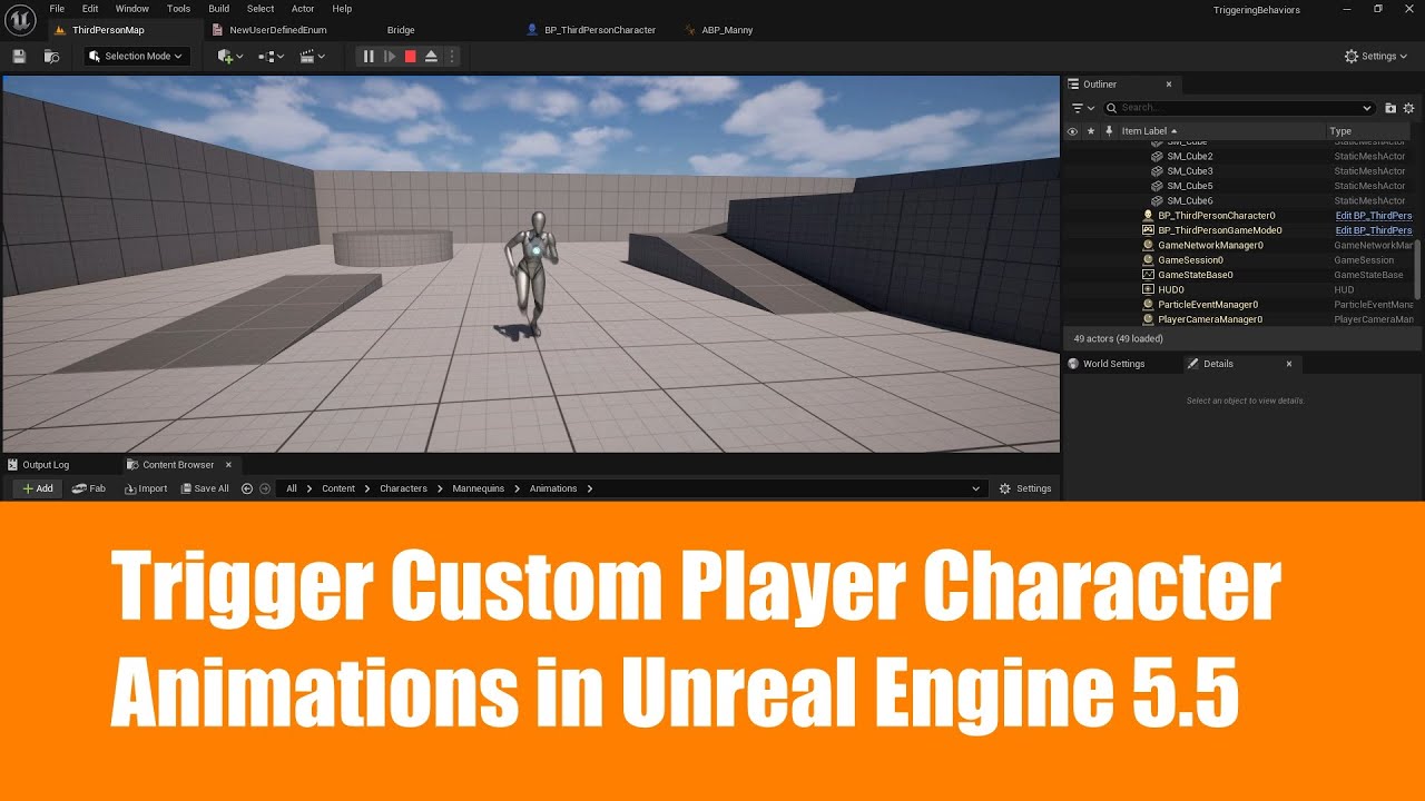Trigger and Blend Custom Player Character Animations Without a Montage in Unreal Engine 5.5