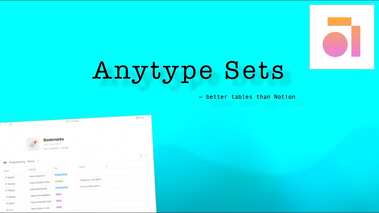 Anytype Sets - Notion Databases, but better.