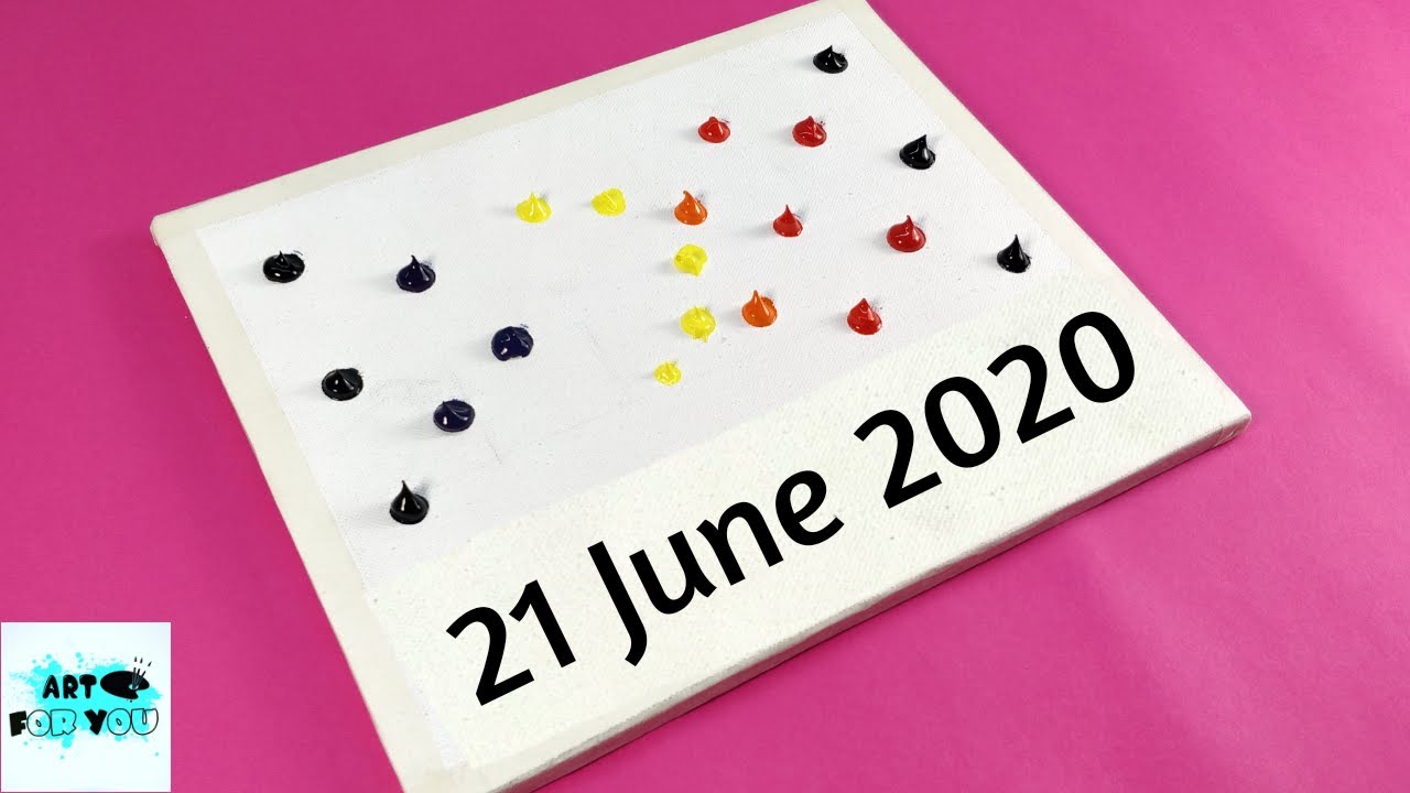 21 June 2020 Acrylic painting | Acrylic painting of beautiful solar eclipse | Sun and Moon Painting