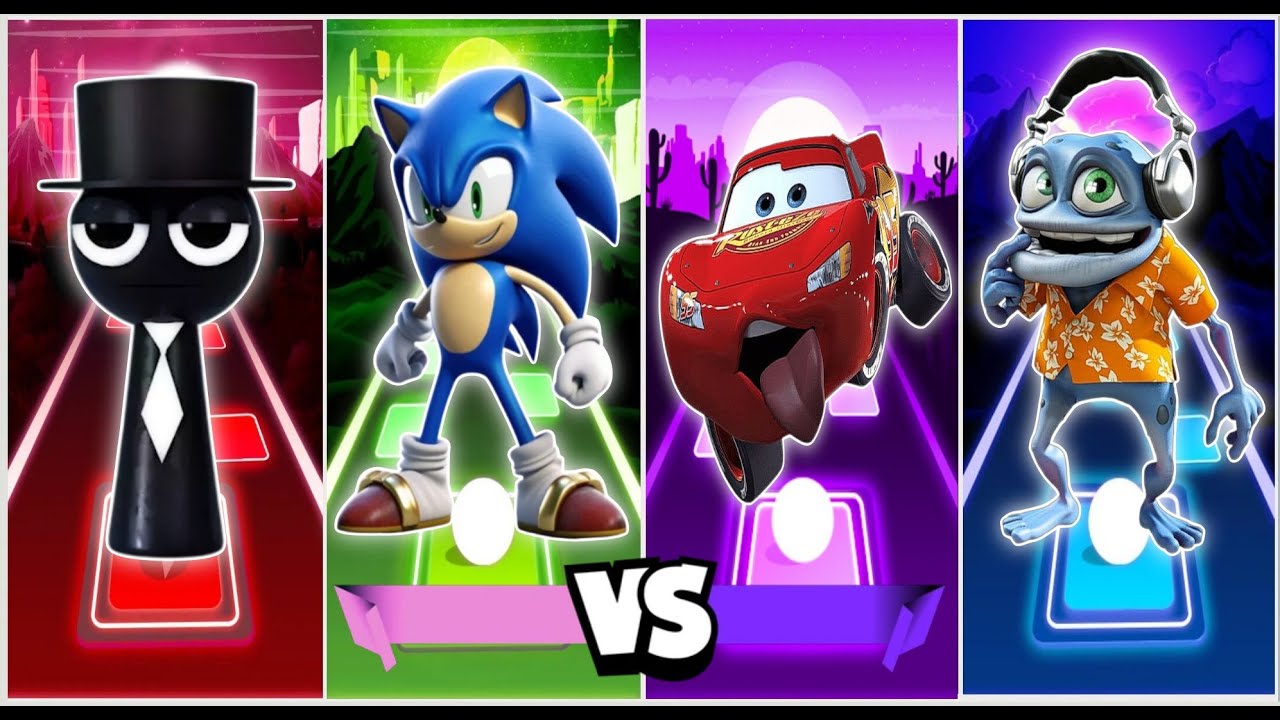 SPRUNKI INCREDIBOX vs SONIC vs MAC QUEEN vs CRAZY FROG - TILES HOP EDM RUSH