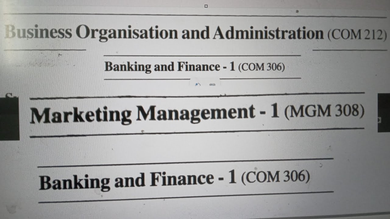 ycmou important questions for June exam MGM 308 marketing , com 306 banking & finance, com 212