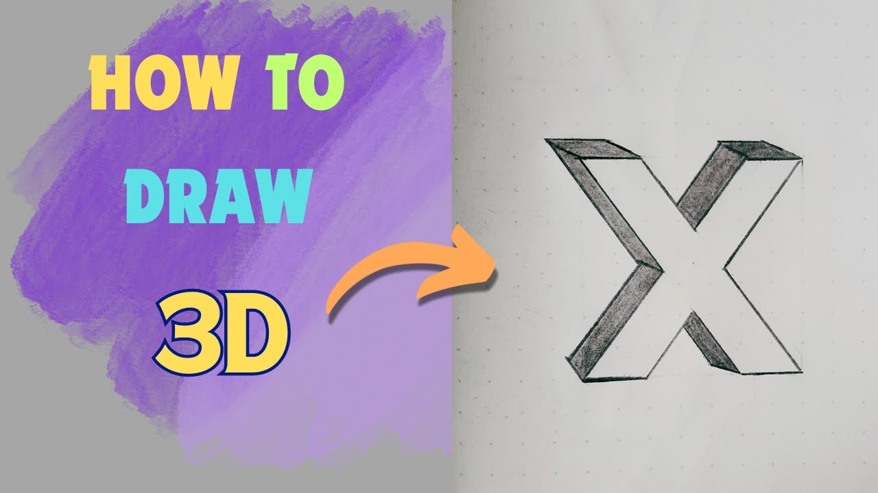 How to draw 3D Letter | Draw 3D Letter 