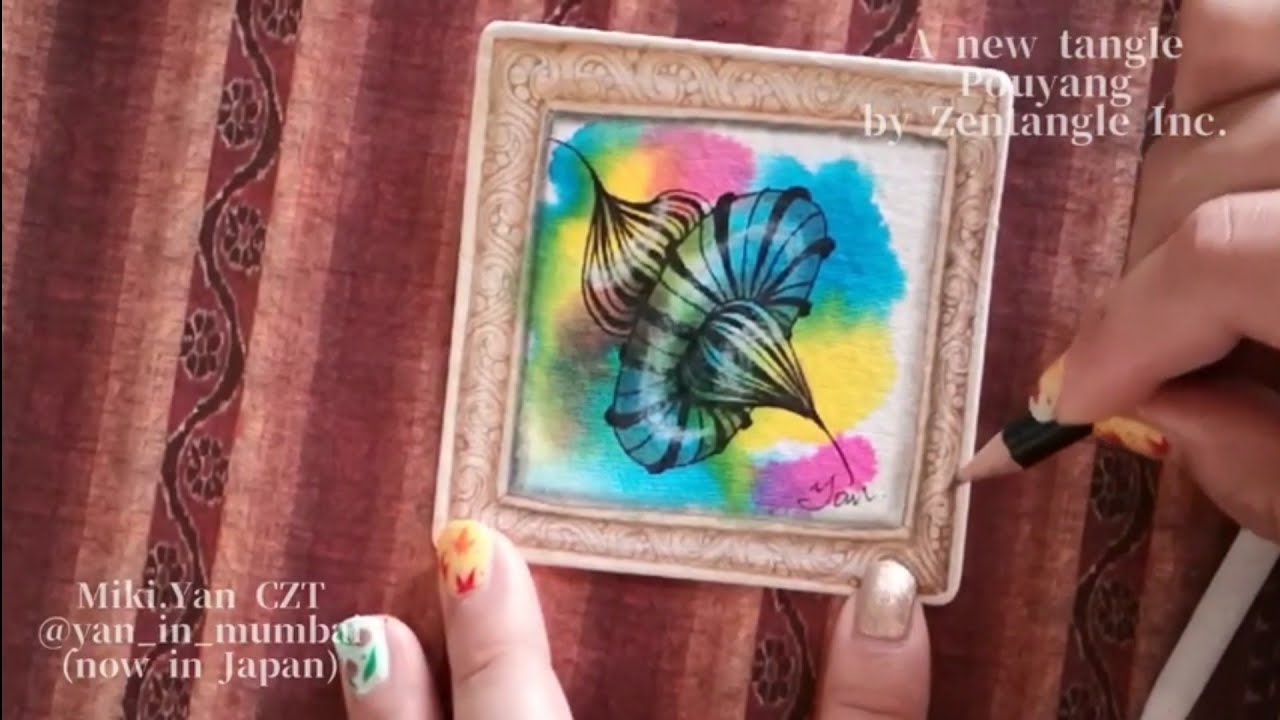 【New Tangle : Pouyang】  Zentangle /ゼンタングル by Miki.Yan CZT