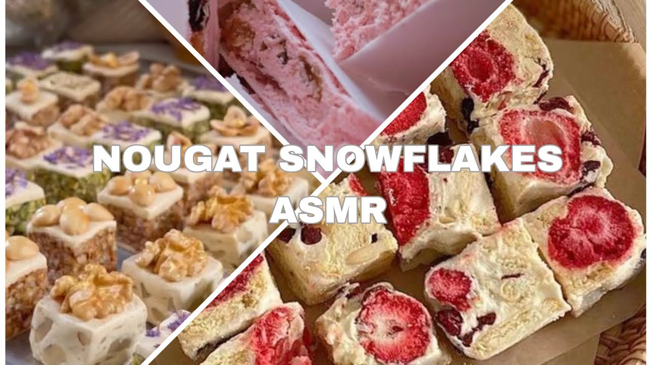 🍥 NOUGAT SNOWFLAKES FOOD MAKING ASMR COMPILATIONS #9 