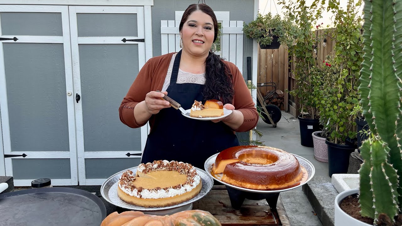 Flan De Camote y Pie De Queso De Calabaza