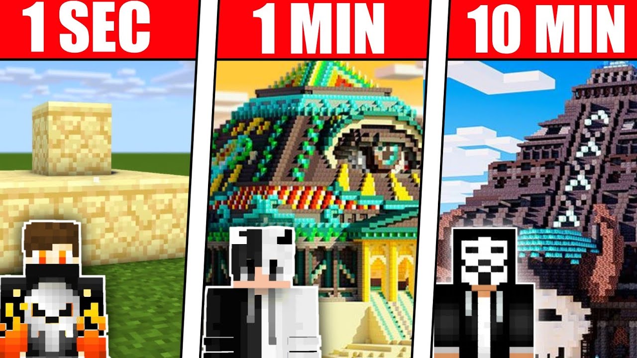 Best Security Pyramid challenge in Minecraft 😱 - 1 Sec vs 1 Min vs 10 Min
