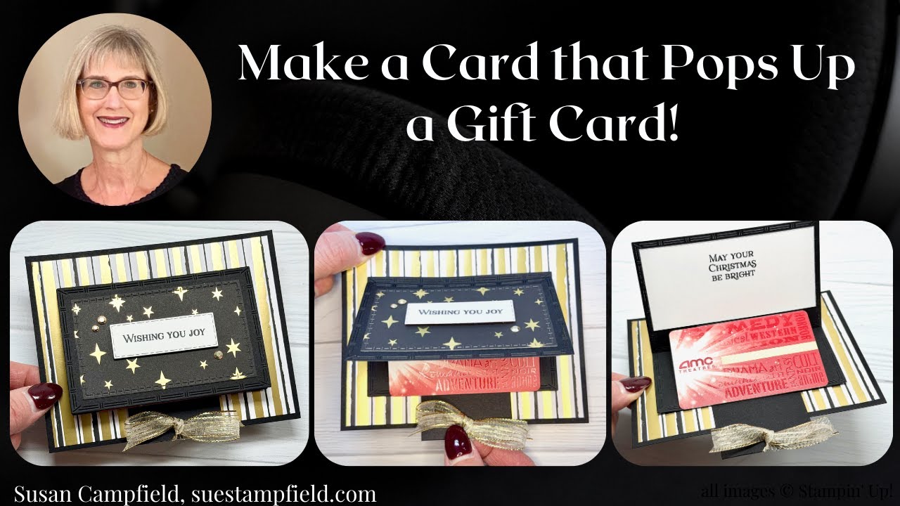 This Gift Card Slider Card Pops Up When You Pull the Tab! Video Tutorial