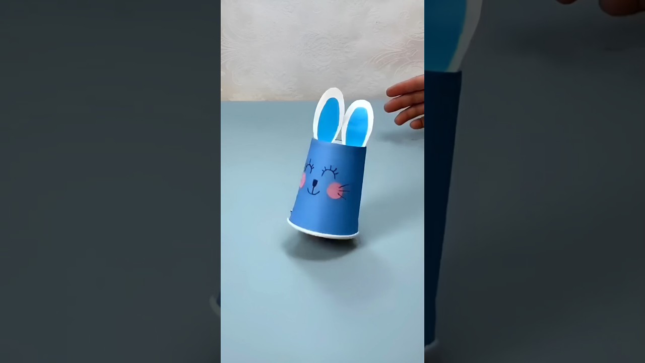 🐰 Running paper cup bunny 🐇☕️🏃&zwj;♂️ #diy #origami #papercraft