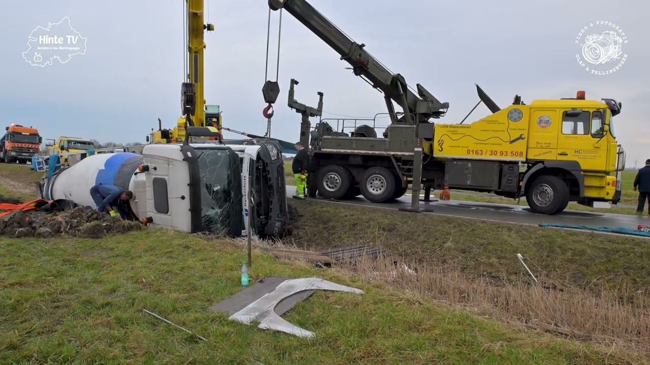 LKW-Bergung bei Eilsum: Achtstündiger Einsatz erfolgreich abgeschlossen. 27.02.2026