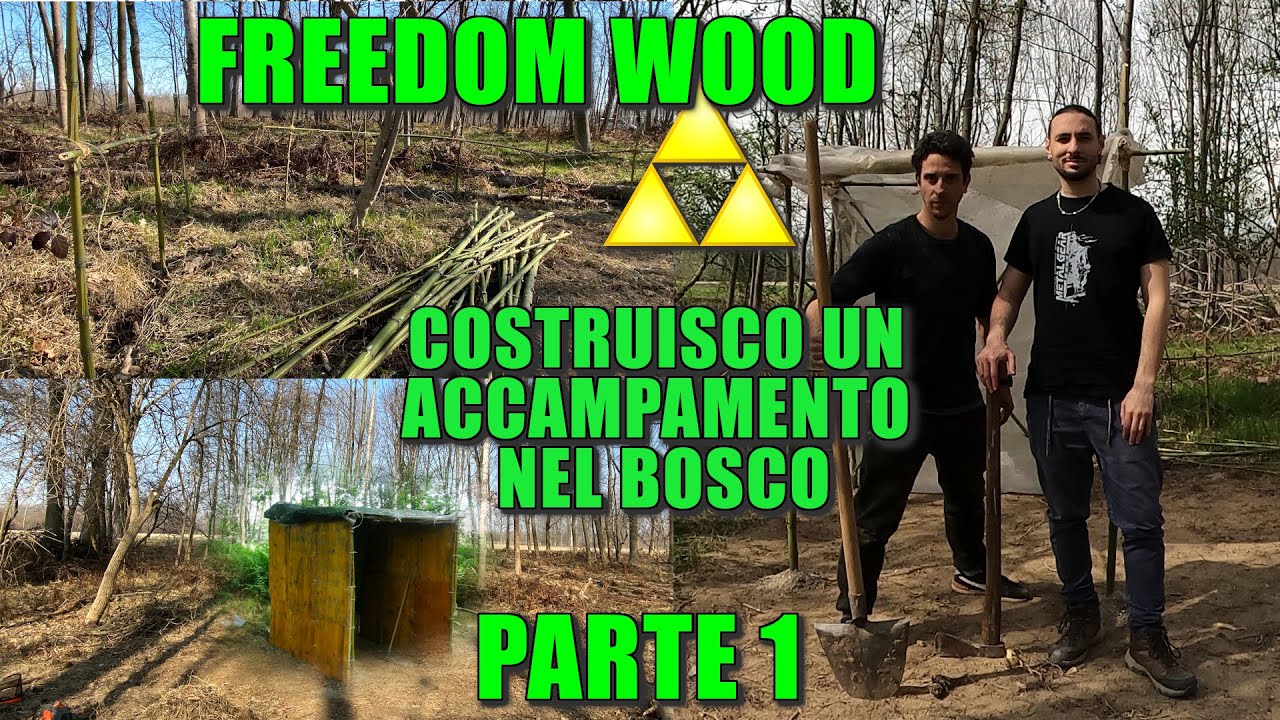 COSTRUISCO UN ACCAMPAMENTO ISOLATO NEL BOSCO CON TANTO DI CAPANNA! [PARTE 1] 
