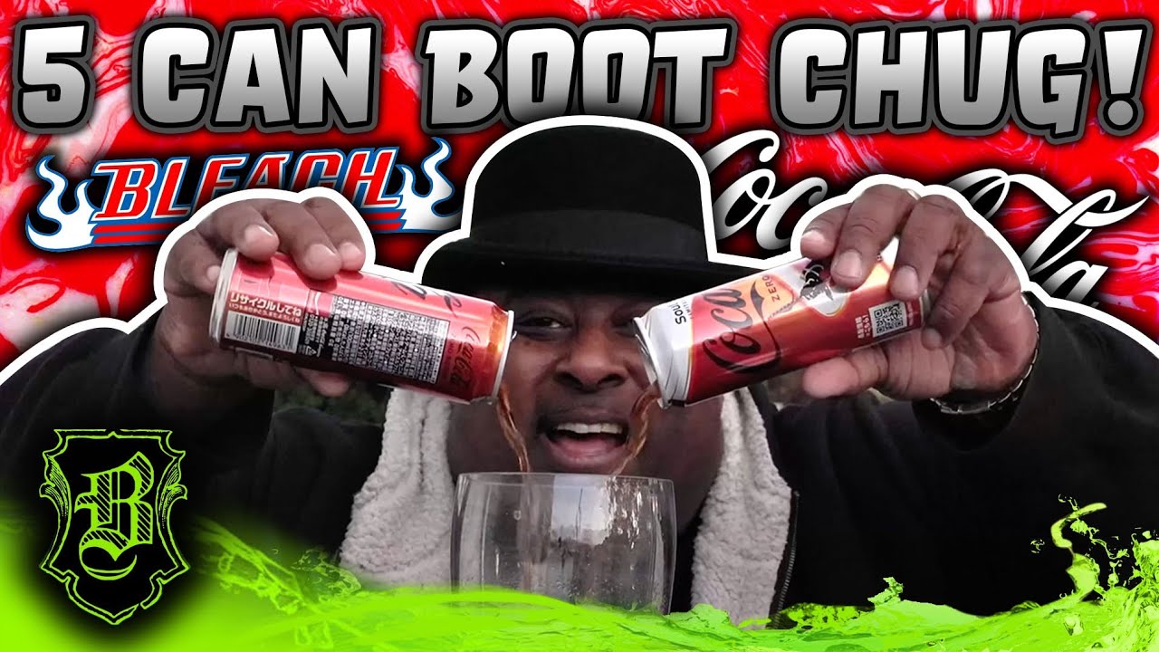 BLEACH x COCA-COLA Collab! Action Flavored, Soul Blast 5 Can Boot Chug.