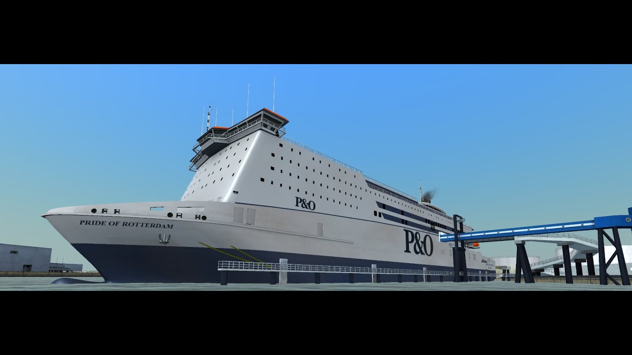 Ship Simulator Extremes, Departing from Rotterdam Ferry Terminal with The Pride of Rotterdam