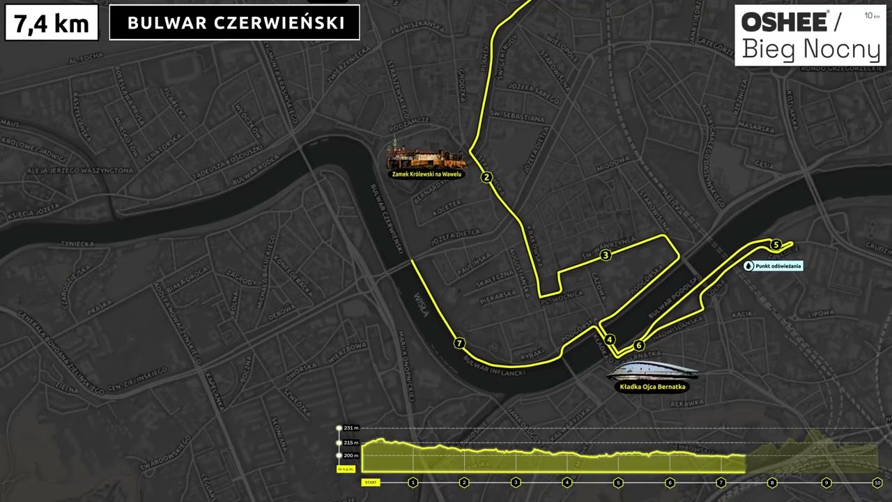 OSHEE Bieg Nocny na 10 km | Animacja trasy