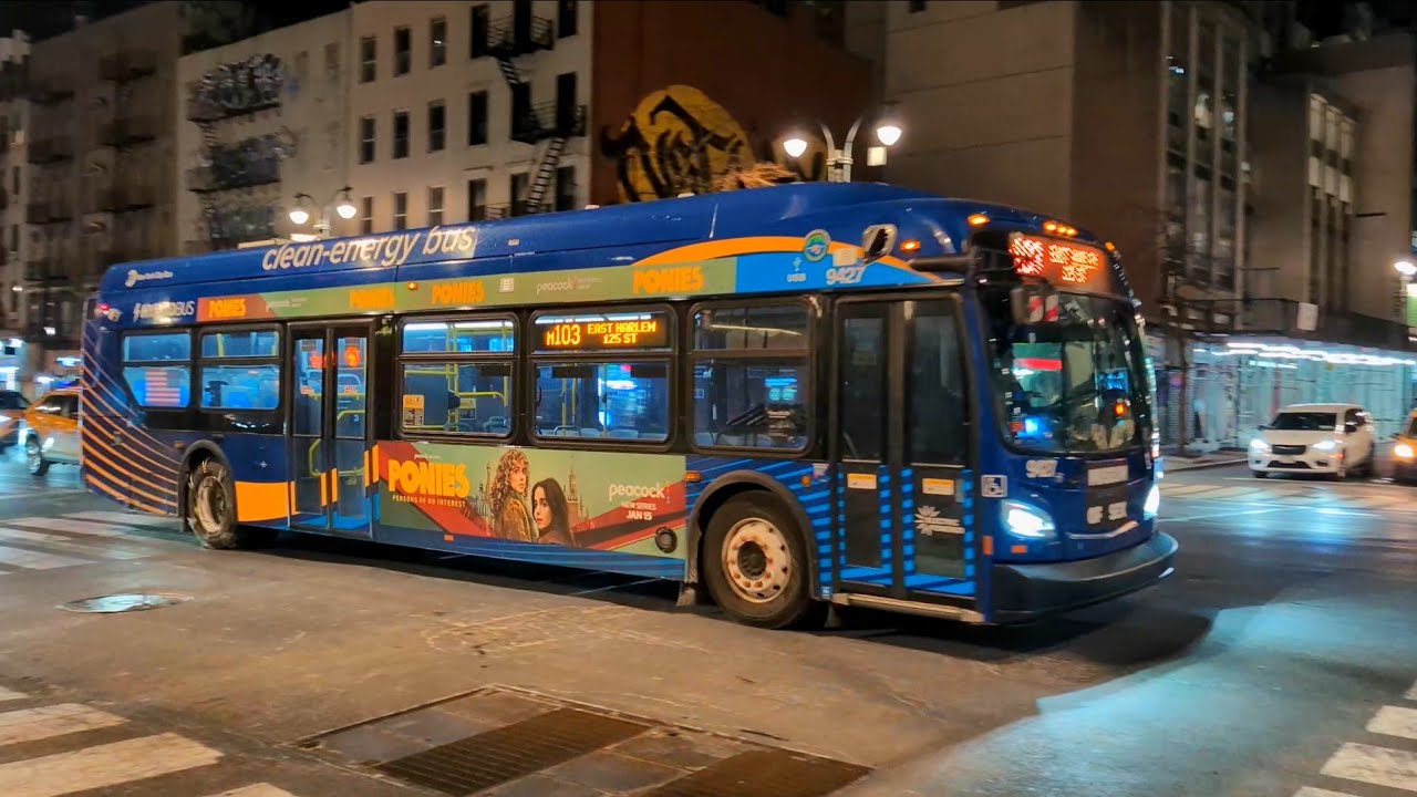NYCT Bus: 40 Foot Buses on the M101 & M103 on 3rd Ave Btwn. 42nd &44th Sts (LFS HEVs & XDE40)