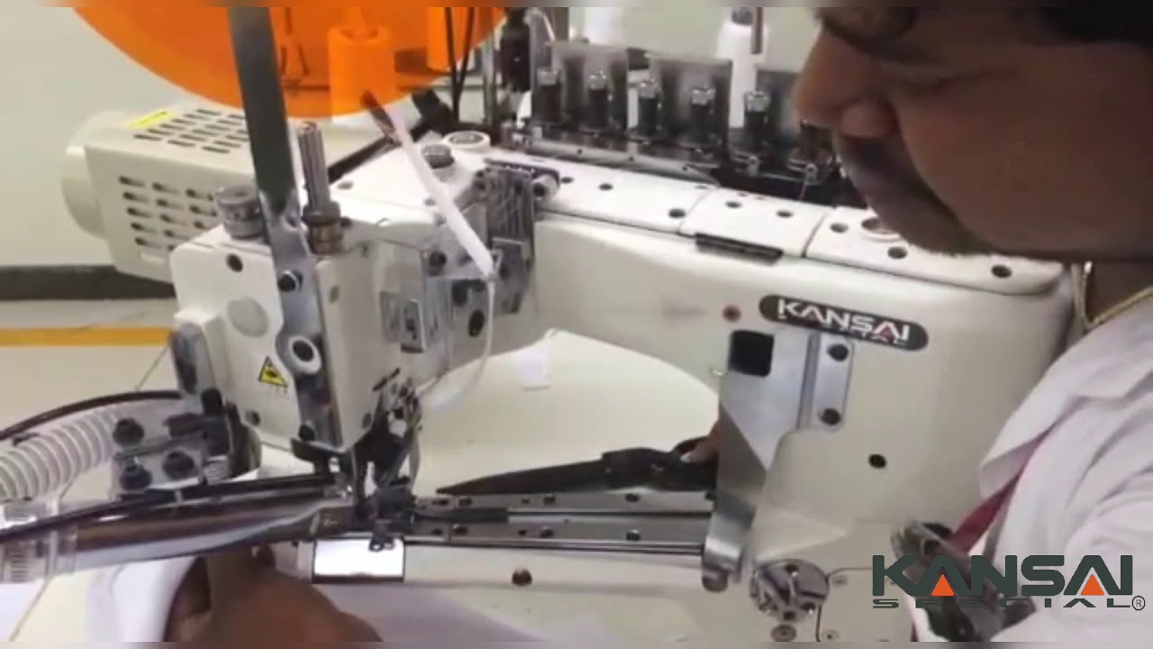 KANSAI SPECIAL PLAIN SEAM WITH TAPE ATTACHING BOTH SIDE EDGE CUT FLAT SEAMER   NFS6604-GFSL-DD-60