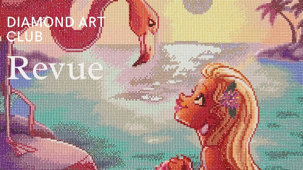 Revue du diamond painting Flamingo Sunset de @diamondartclub et rangement des diamants