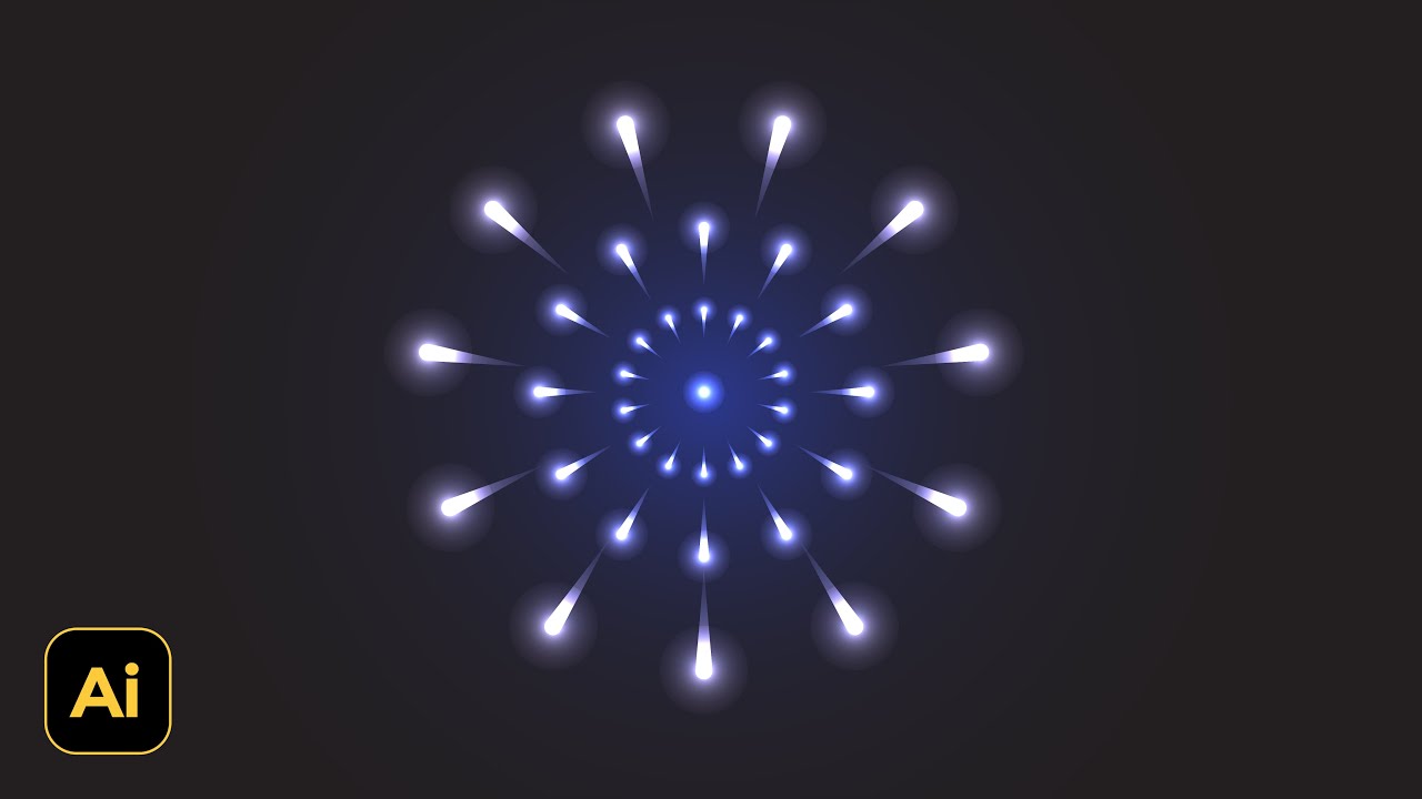 Easy to Draw a Simple Glow Firework in Illustrator