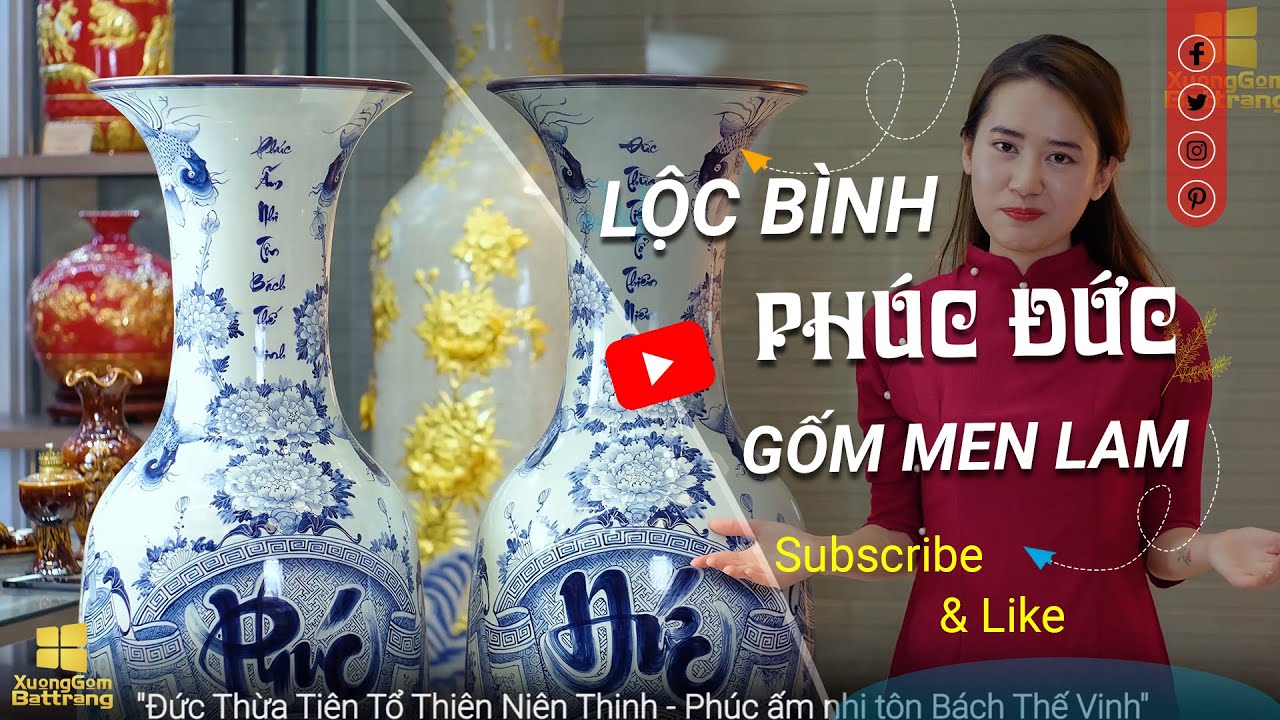 LỘC BÌNH PHÚC ĐỨC MEN LAM | LỘC BÌNH XƯỞNG GỐM BÁT TRÀNG