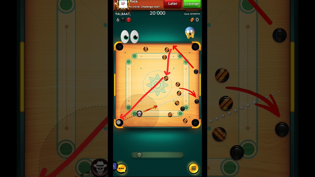 Mastermind indirect trick shot break to finish 🔥🔥| carrom pool #shorts #carrompool