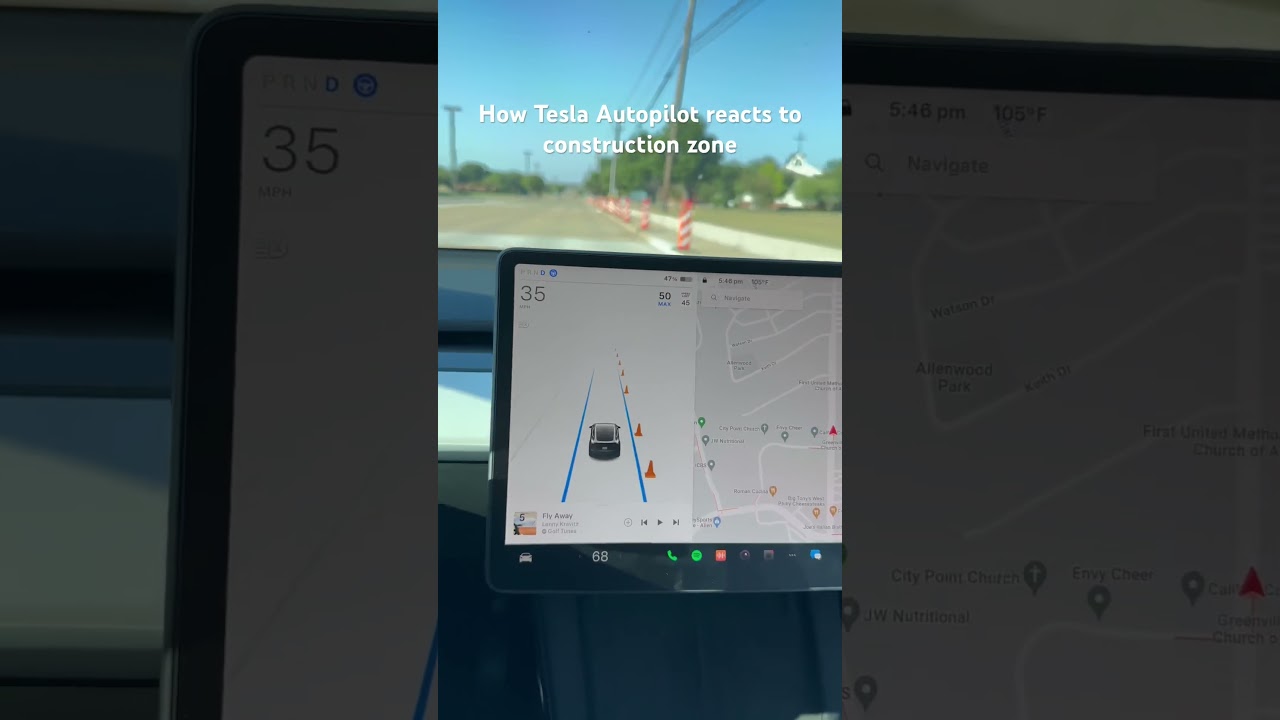 How Tesla Autopilot handles construction zones 🚧 #tesla #teslaautopilot