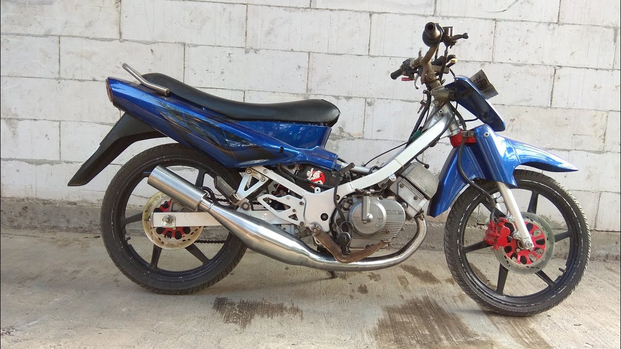 Knalpot standar racing satria 120 R, tabung knalpot aplikasi dari f1zr, suara garing maksimal.