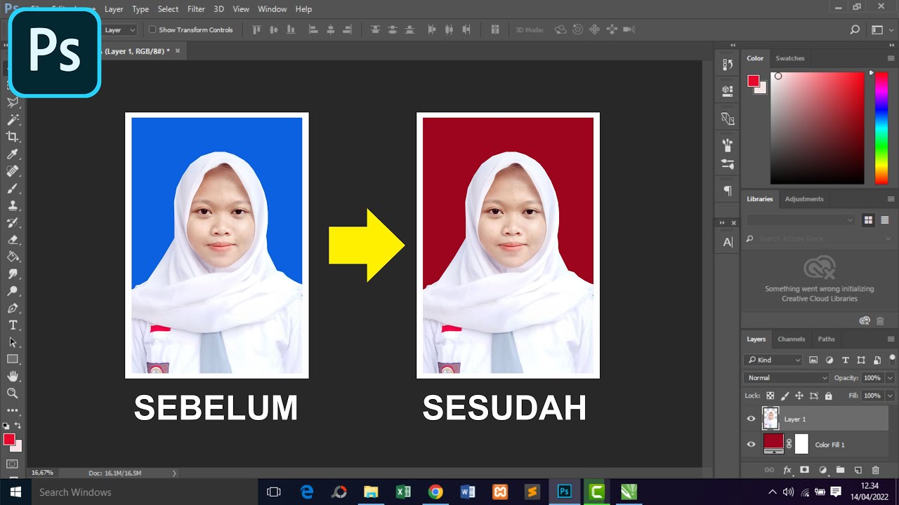 Cara Mudah Ubah Background Pas Foto di Photoshop