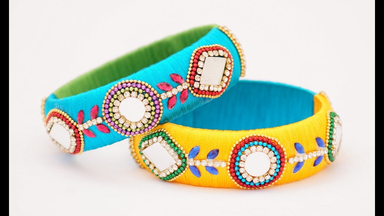 Silk Thread Mirror Bangles