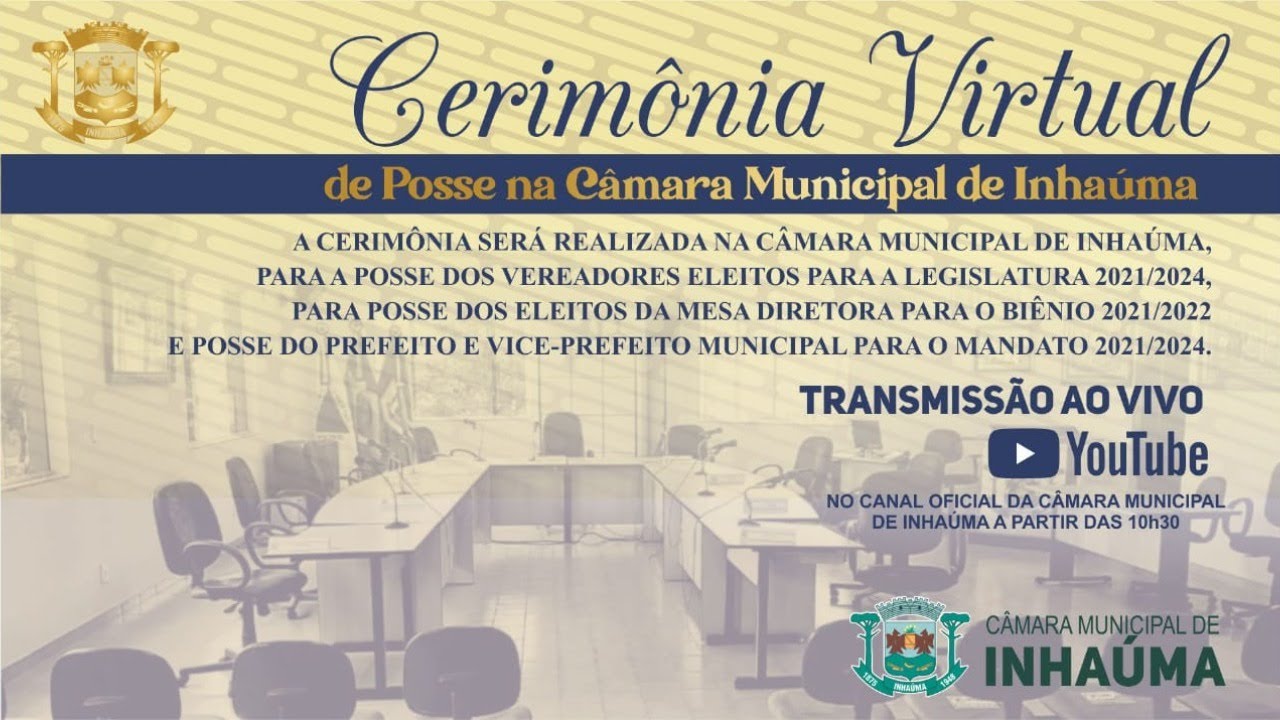 Cerimônia Virtual de Posse na Câmara Municipal de Inhaúma - MG