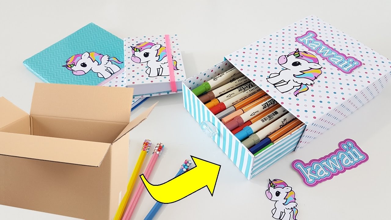 DIY | Estojo kawaii Feito de Papelão | Viviane Magalhães