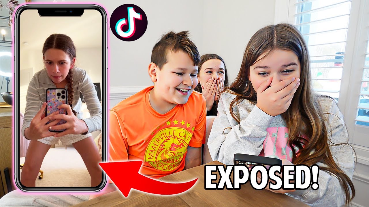 REACTING TO OUR OLDER SISTER'S TikToks DRAFTS! *can't believe what we found*