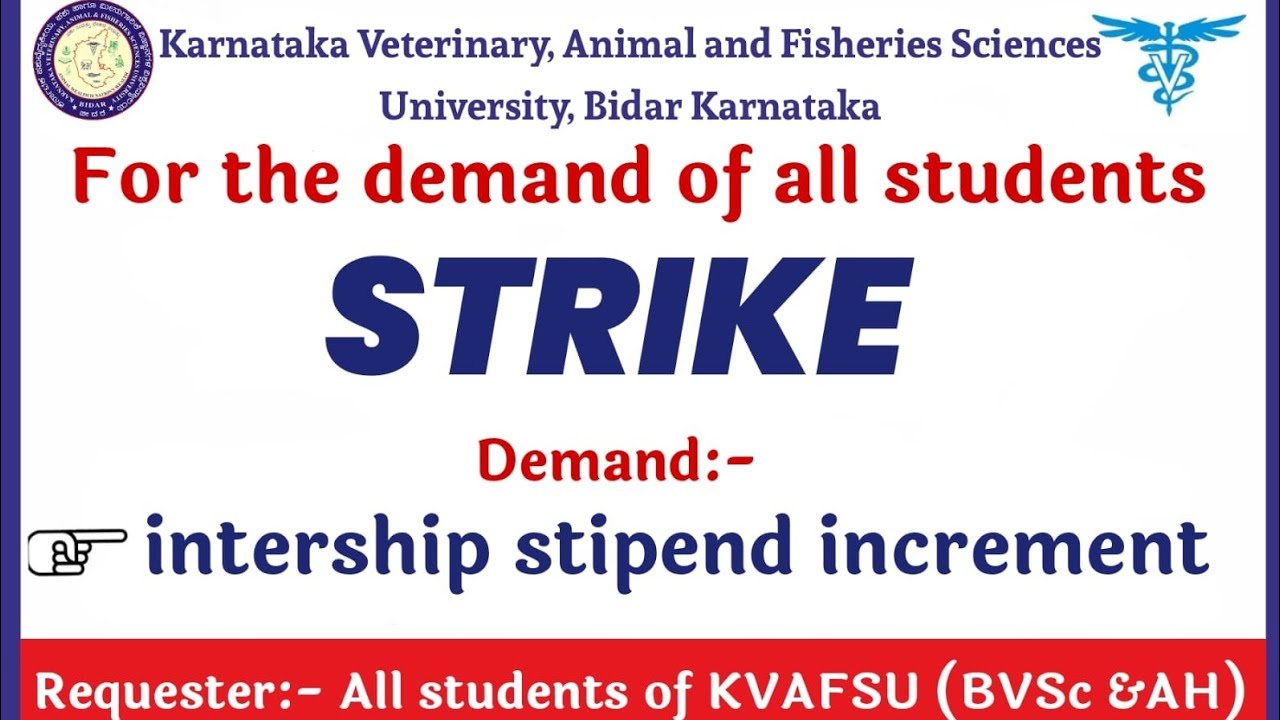Veterinary students are demanding to increasing stipened.. KVAFSU students