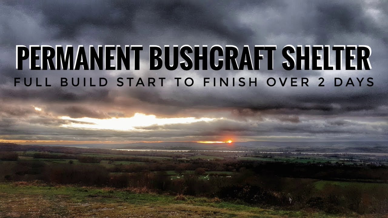 Bushcraft Shelter Build With Raised Bed , Enclosed Lean-To Constructrion