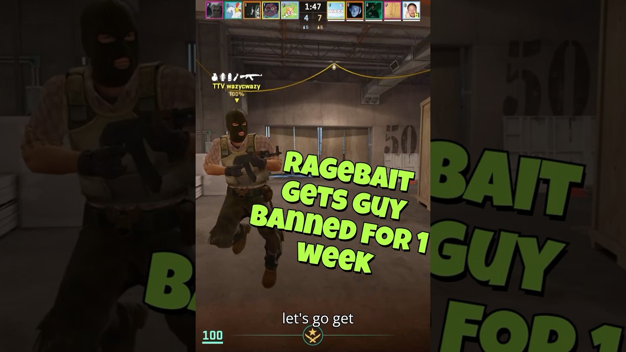 RAGEBAIT LEADS TO 1 WEEK BAN #csgo #shorts #meme