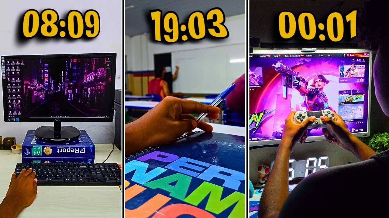 Rotina de um GAMER que Trabalha e Estuda II (Com 18 anos!)