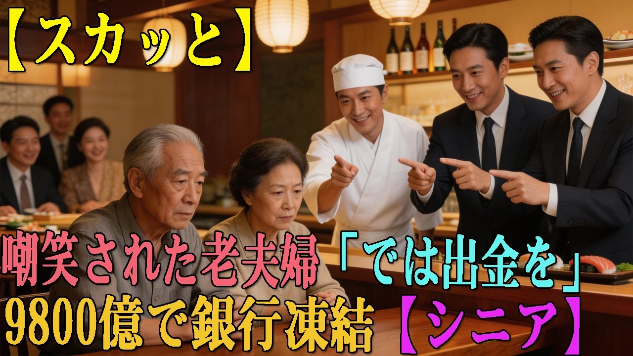 【スカッと】「やれるもんならやってみろｗ」高級鮨屋で嘲笑された老夫婦→直後、9800億出金で銀行が崩壊【シニア】