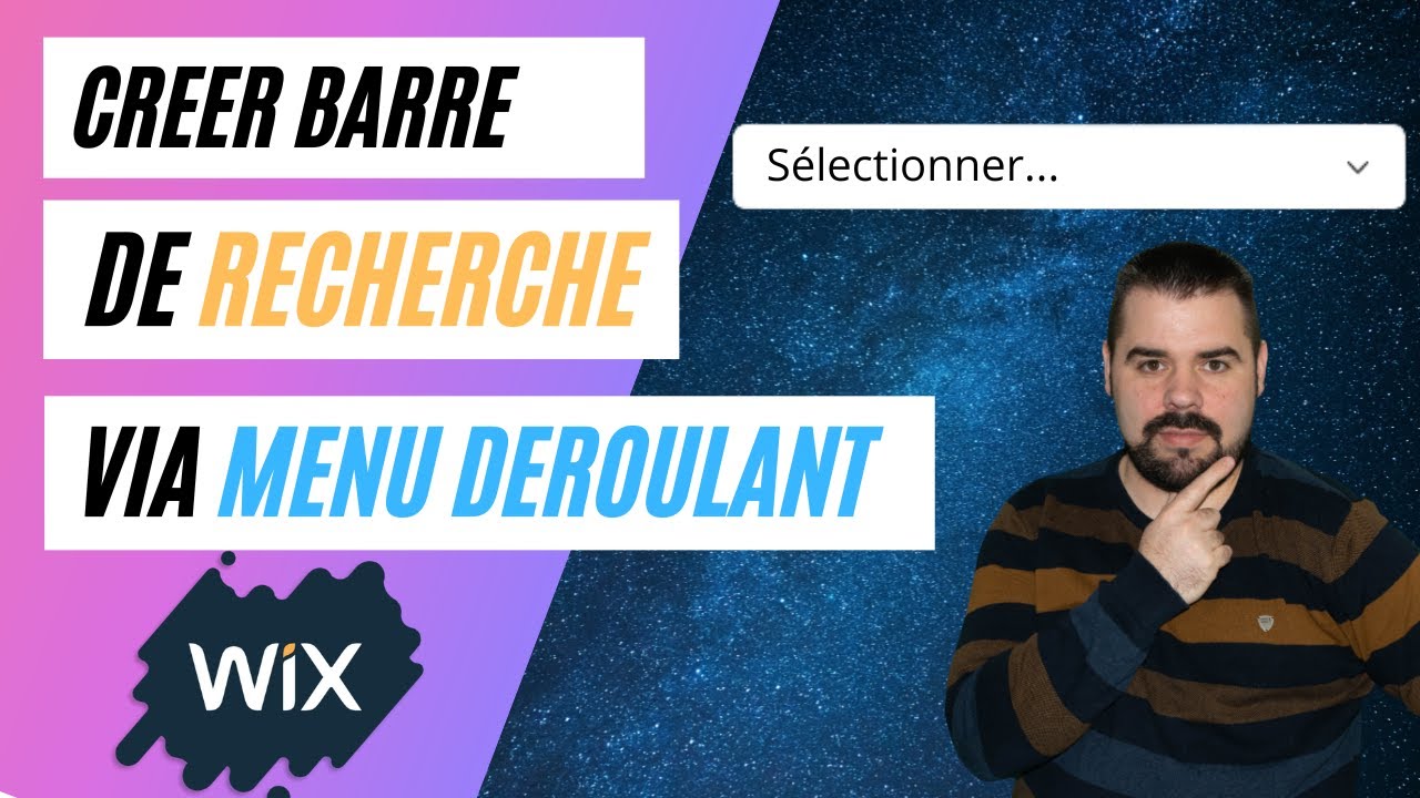 Création barre de recherche via menu déroulant sur Wix